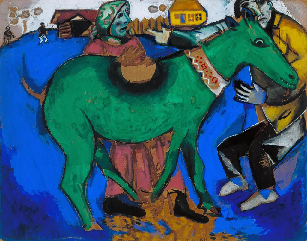 The Green Donkey in Detail Marc Chagall